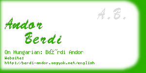 andor berdi business card